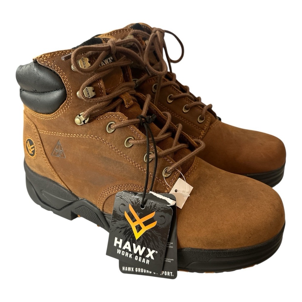 New Hawx 6" Enforcer Size 13 D Men's Brown Comp Toe Work & Safety Boots